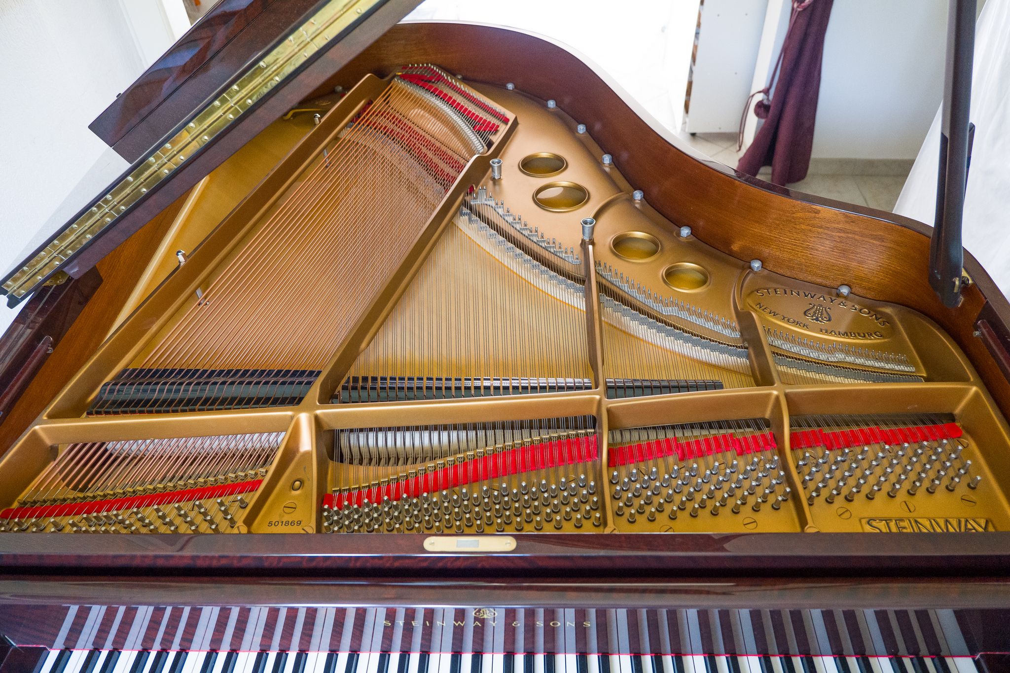 Frame, strings and Steinway number